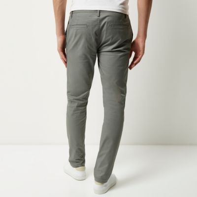 Grey skinny chino trousers